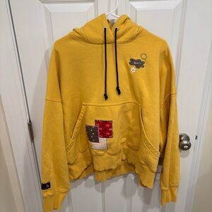 Nike Patchwork Made with Love by Nike Yellow Floral Pullover Hoodie Womens Large
